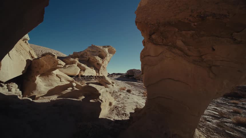 Rock formations against blue sky