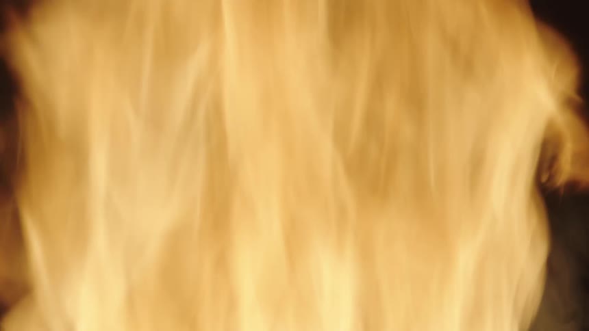 Flames from a high fire during the night