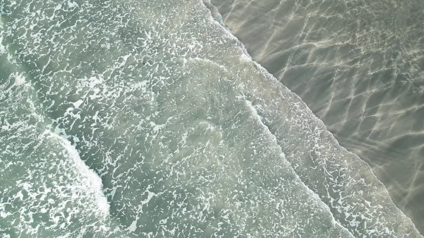 An aerial clip of sea waves