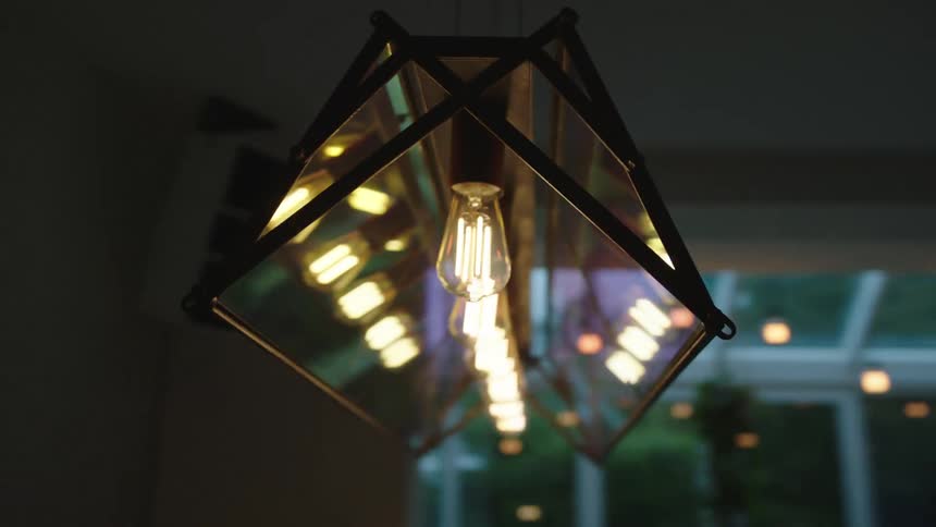 Interior architecture of vintage lamps in a room