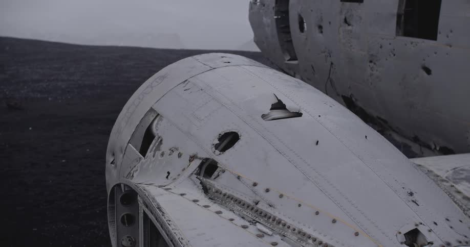The wreckage of an old plane