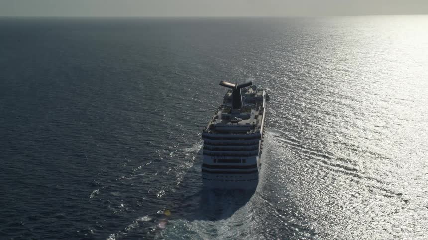 An ocean liner sailing across the sea