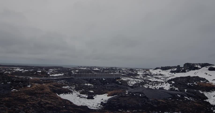 Snow covered hills on a cloudy day