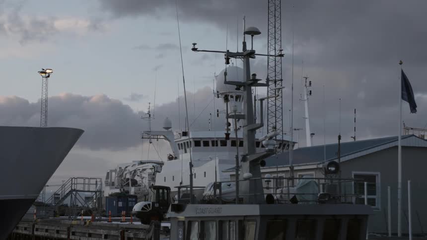 Marina on a very cloudy day