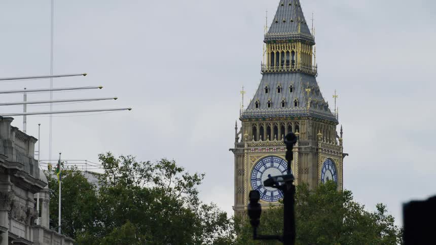 View of london clock tower on a cloudy day