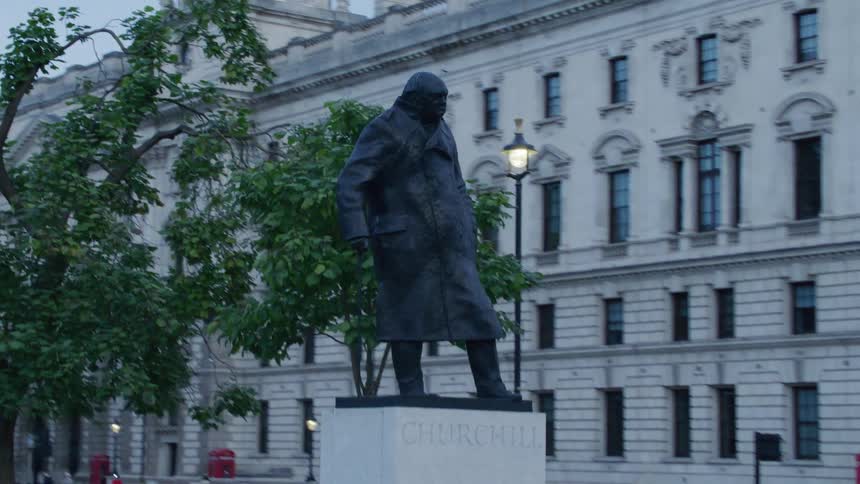 Sir winston churchill statue in the street