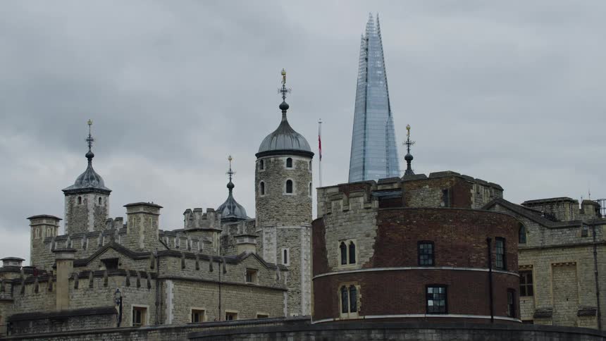View of a cathedral with the shard london bridge building in the background