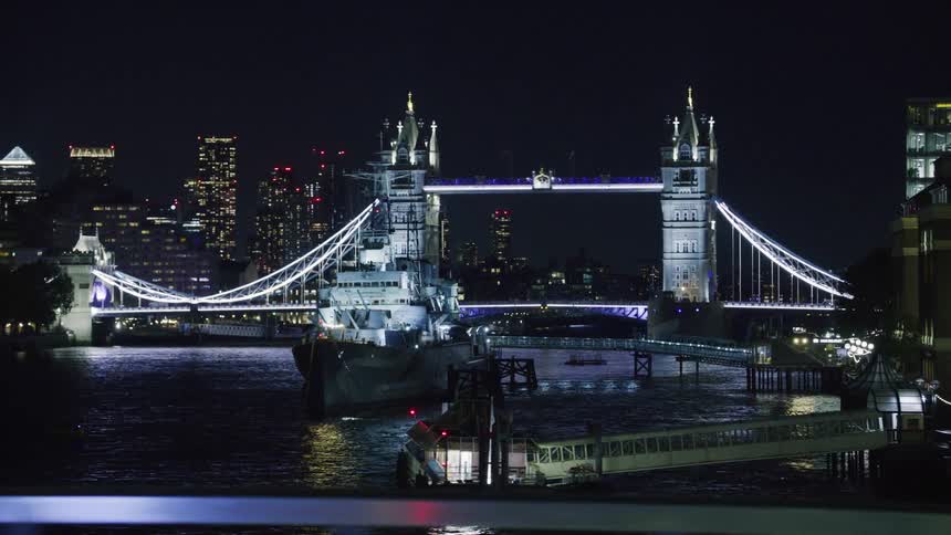 London bridge lit up at night