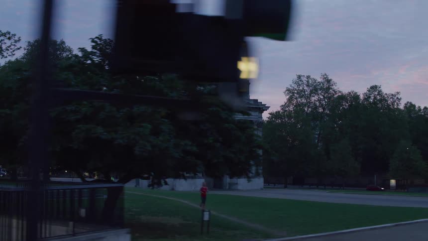 People are walking through the park
