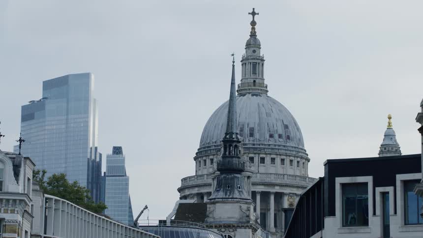 A church with a dome in a city
