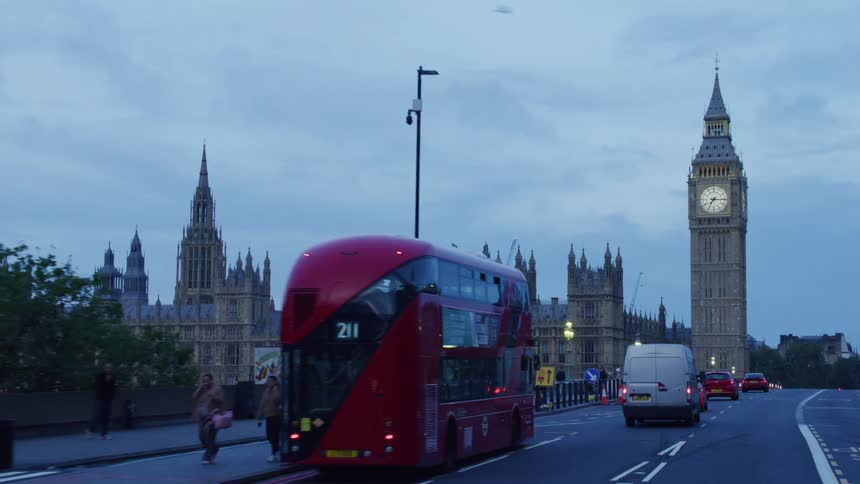 View of big ben and the bridge in london in the morning