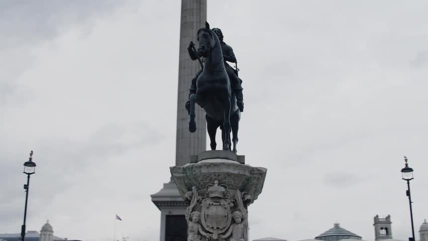 A tourist historical monument in the city center on a cloudy day