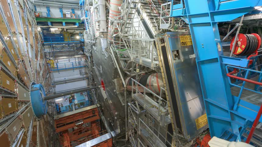 Interior of a metal engineering platform with huge valves