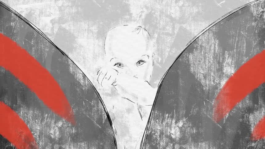 Animated cartoon of a baby