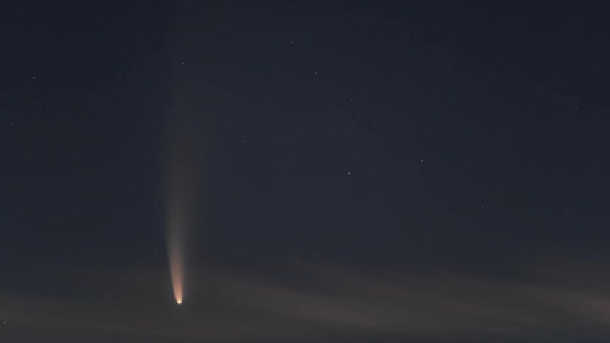 A comet lighting up the night sky