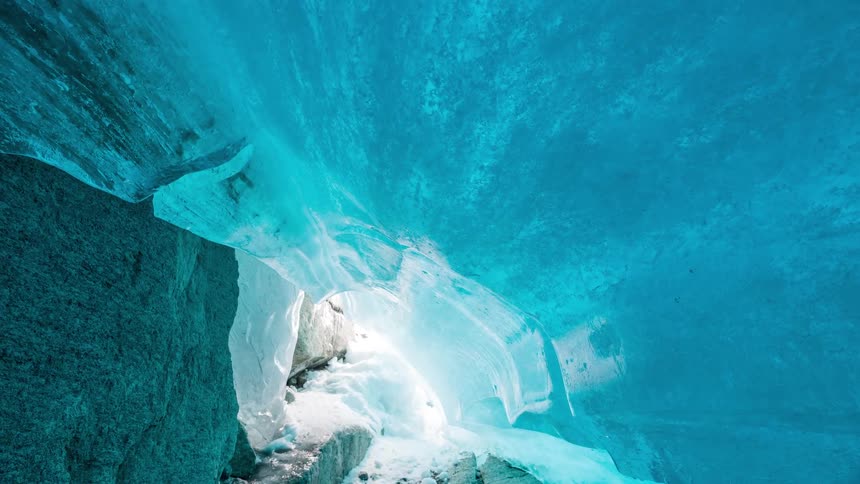 A clip of an ice cave