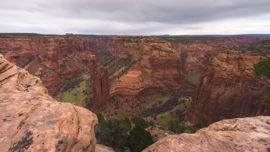 An aerial clip of a rocky mountain formation