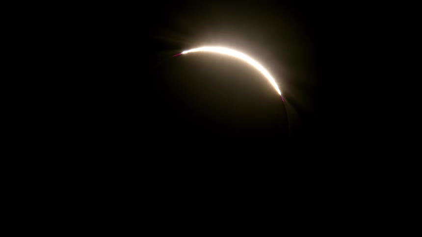 closeup shot of a total solar eclipse happening