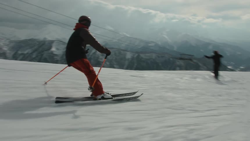 People skiing on a snowy mountain