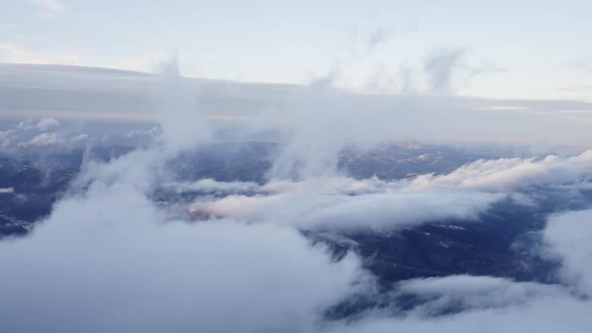 Aerial panorama of the sky with clouds