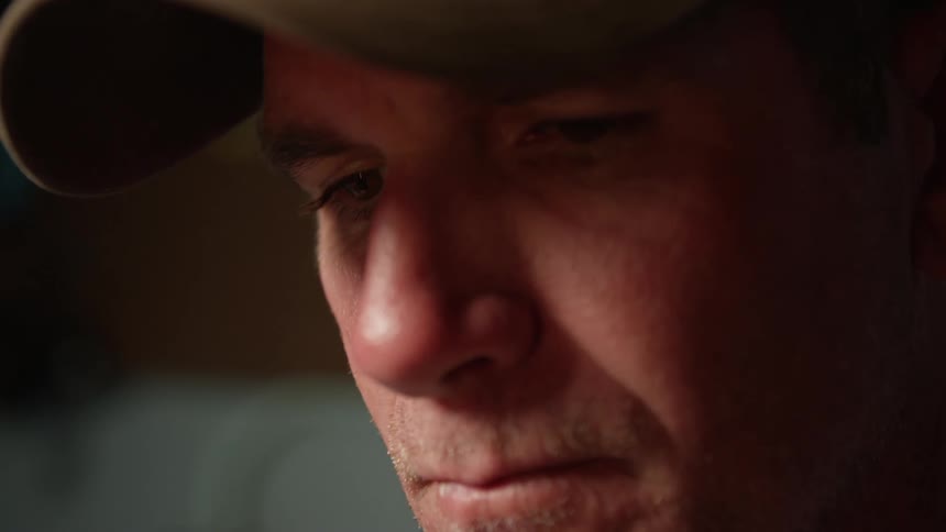 Portrait of a man with concentration facial expression