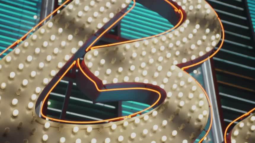 Flashing lights on a sign in las vegas
