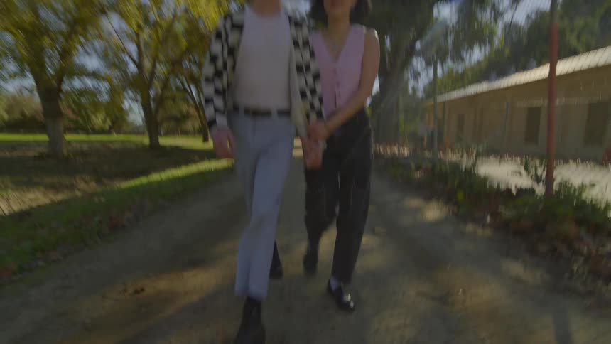 A clip of a couple walking together