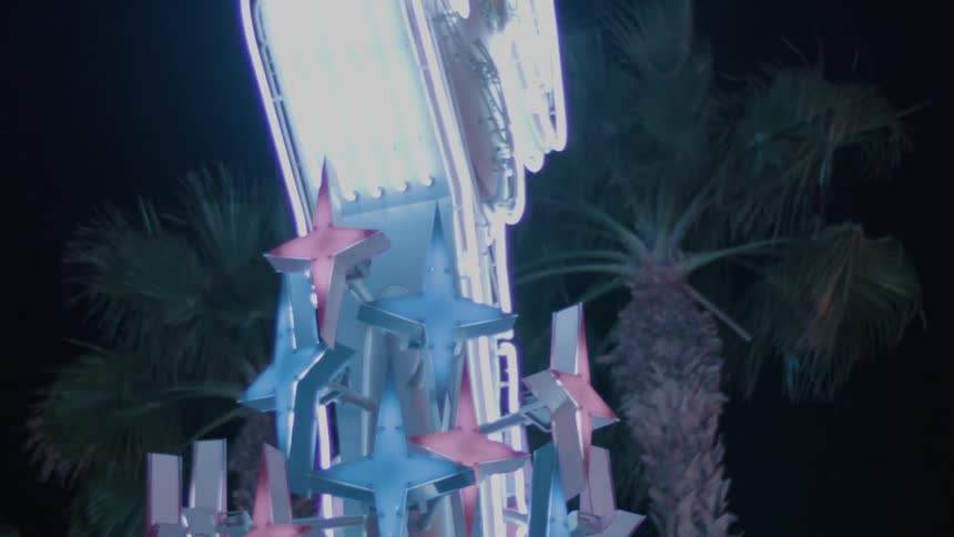 Lights blink on a business sign