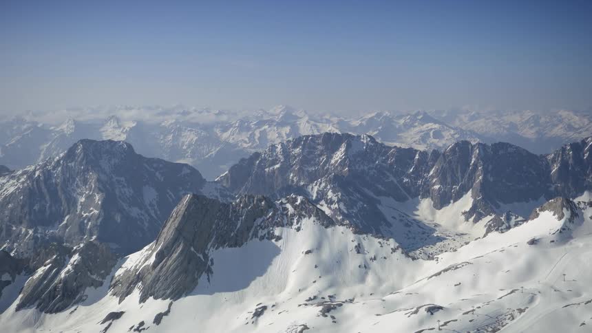 The mountains are covered with snow