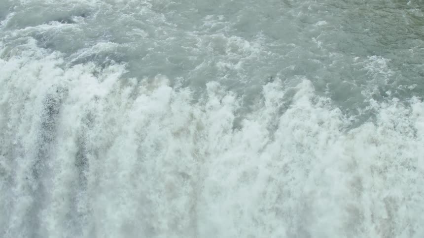 Waterfall in free fall with water in slow motion
