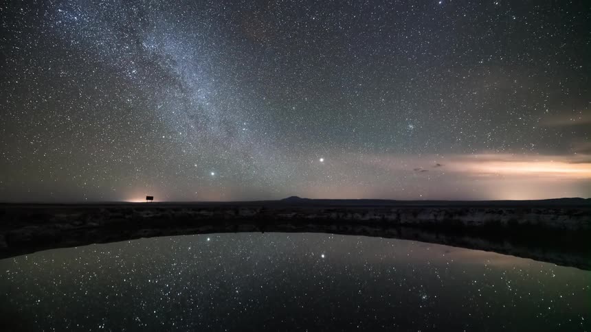 The milky way reflects in a lake