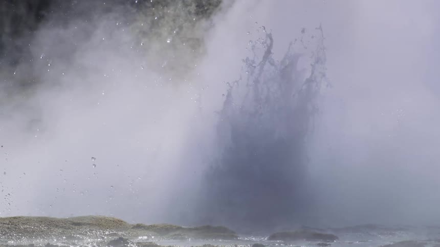 View of water splashing upward in slow motion