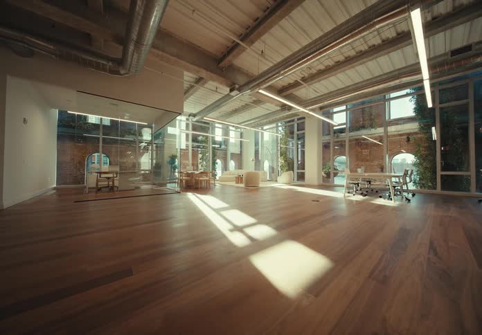 The office is empty on a sunny day