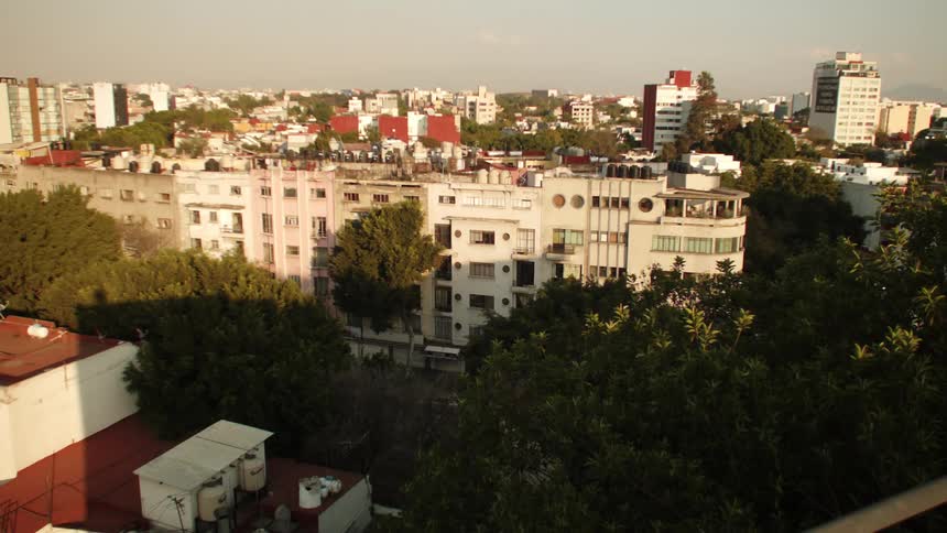A view of some buildings outdoors on a sunny day