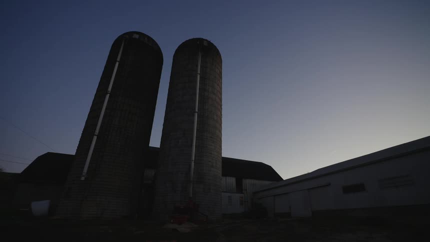 Two factory silos