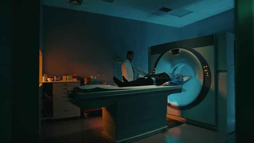 A man is having a ct scan