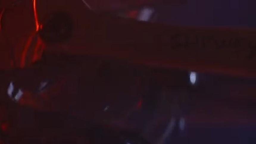 A close up clip of a bicycle wheel