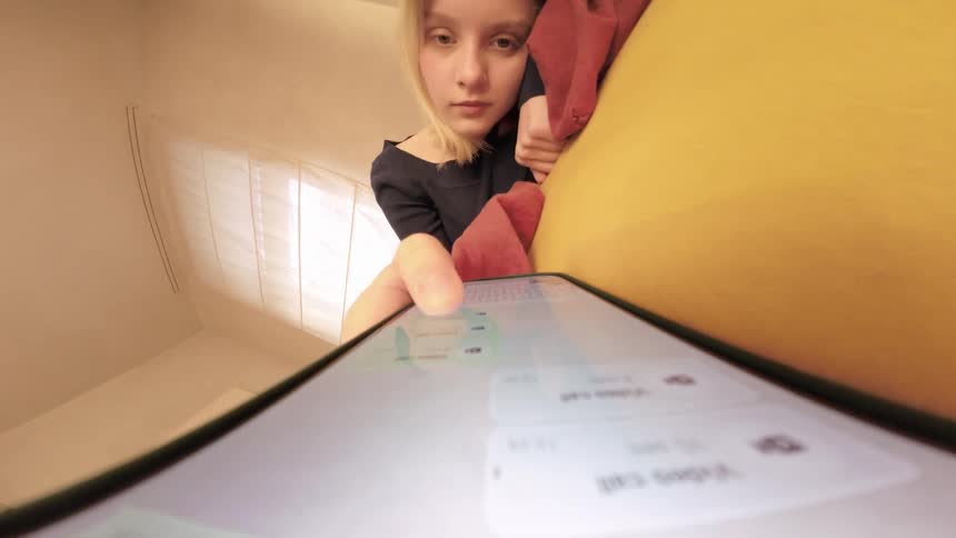 A girl is using her cell phone