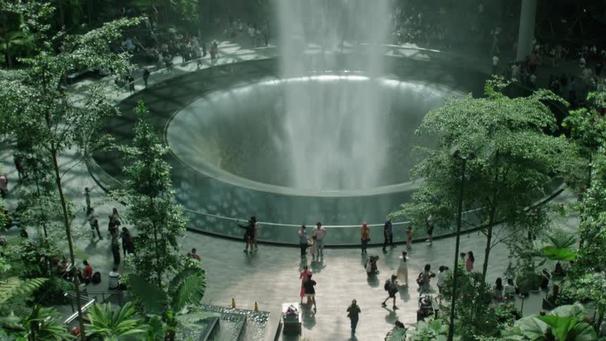 The rain vortex located in the jewel changi airport in singapore