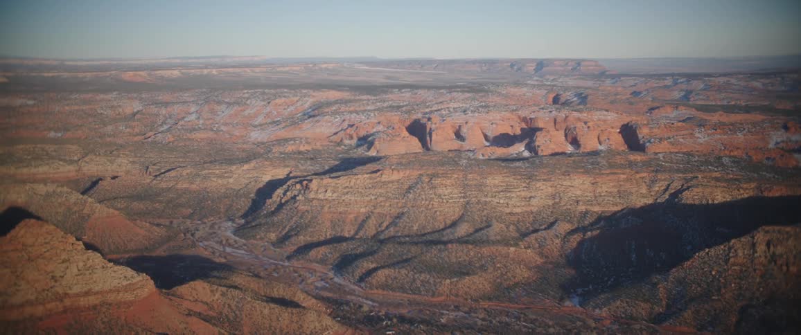 An aerial clip of a hill desert