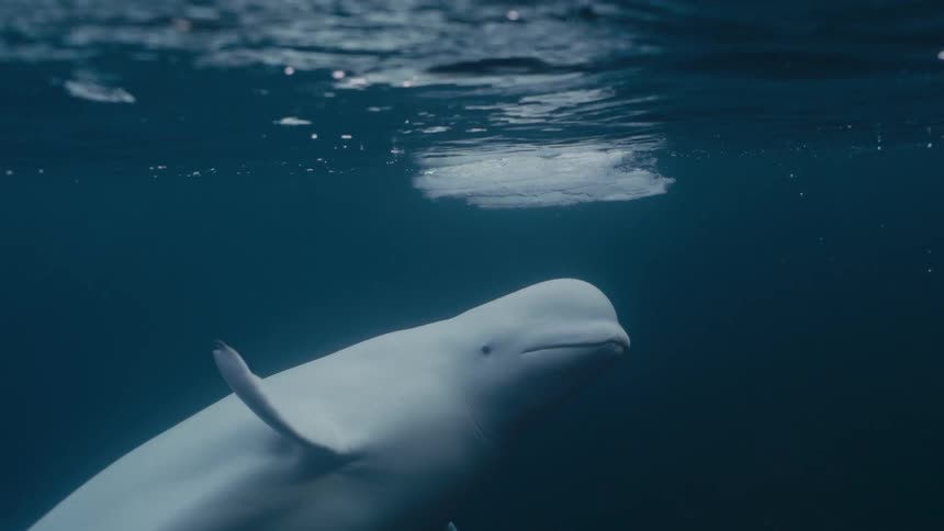 A clip of a dolphin swimming underwater