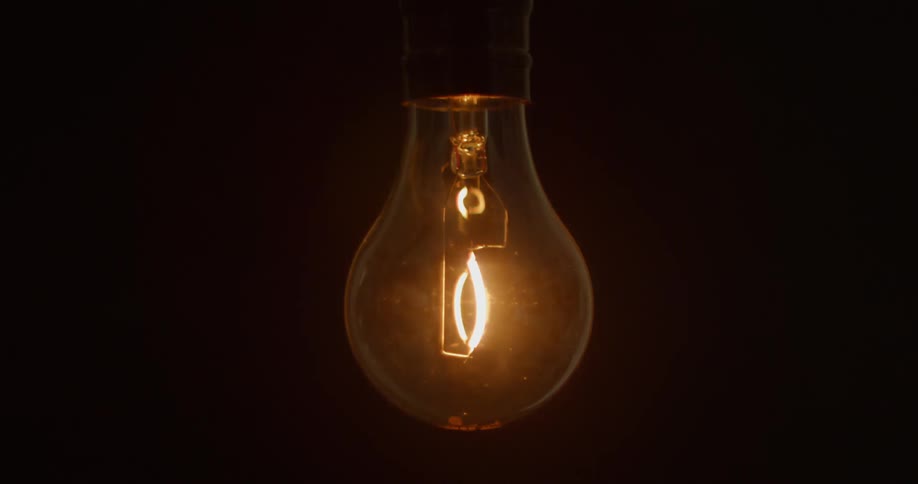 A light bulb is turned on