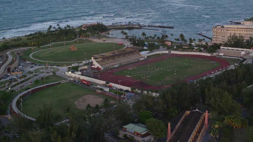 Sports fields are on the school campus