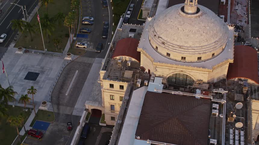 Aerial view of the san juan capitol building in puerto rico