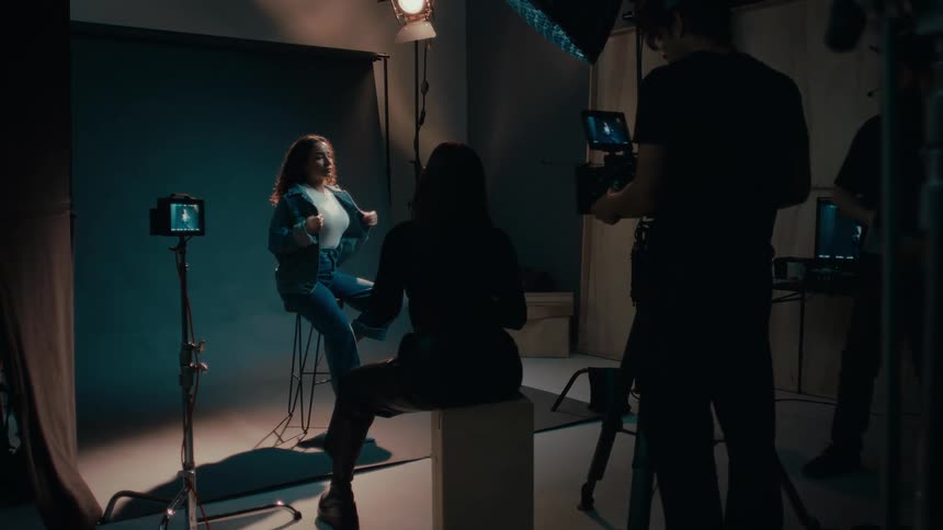 A model is posing for the camera
