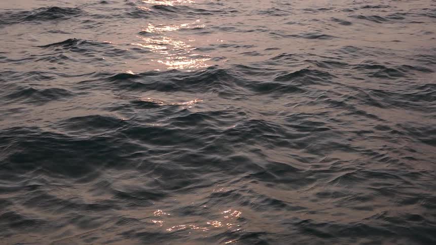 Sunlight reflects off of rippling ocean water