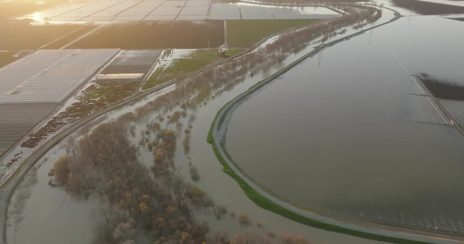 The farm lands are all flooded with water