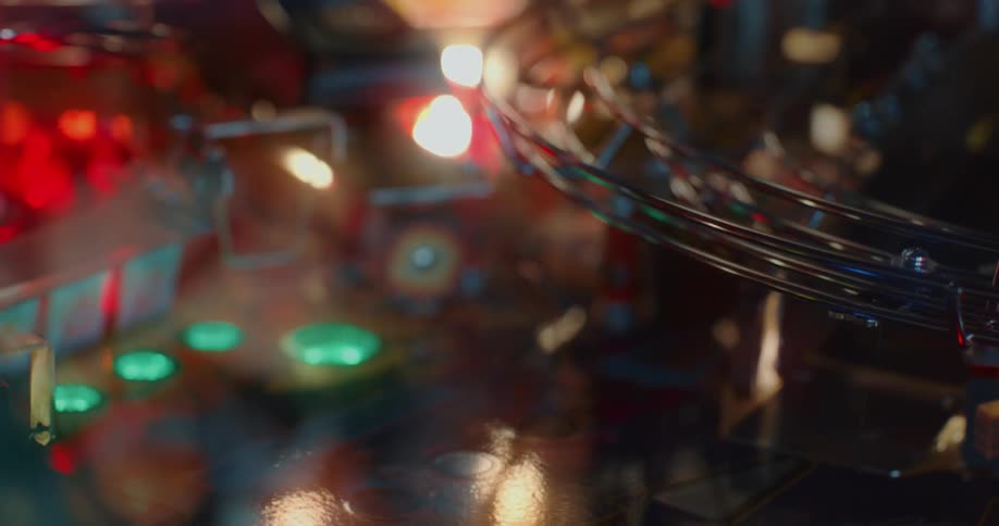 A closeup of a pinball machine