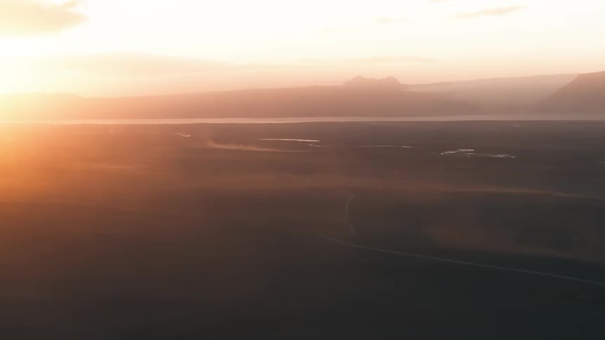 The sun is rising on the landscape