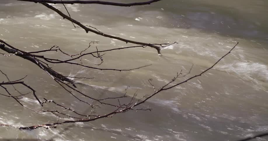 A river with strong currents during the day